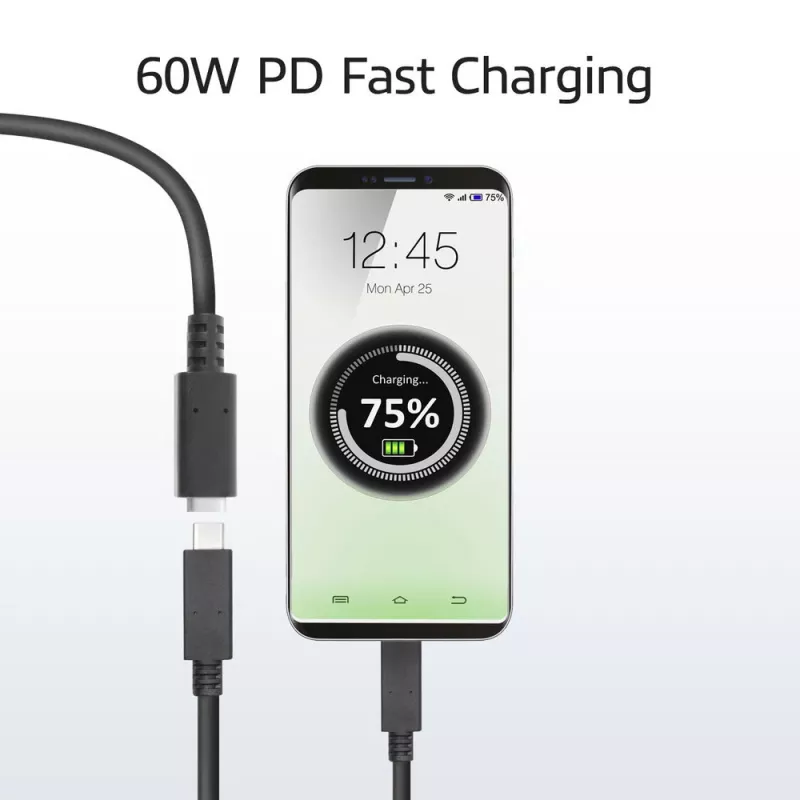 ACT USB 3.0 pagarinājuma kabelis USB-C 2 metri 5 Gbit/s Melns