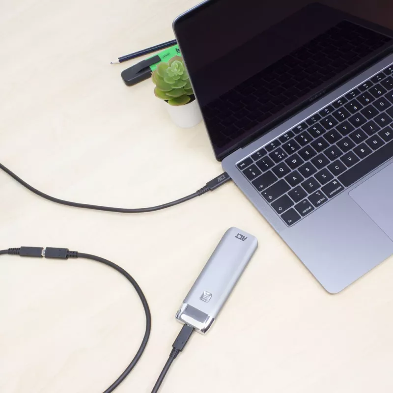ACT USB 3.0 pagarinājuma kabelis USB-C 2 metri 5 Gbit/s Melns