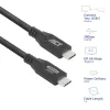 ACT USB4 20Gbps 240W USB Type-C kabelis 1 metrs melns