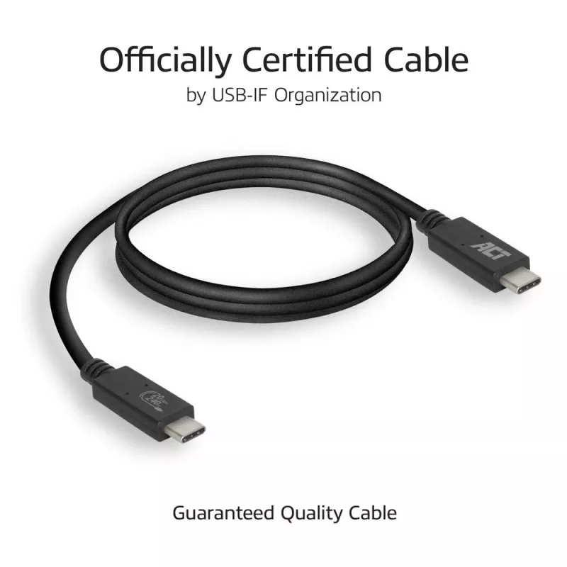 ACT USB4® 20Gbps kabelis, USB-C, USB-IF sertificēts, 1 metrs