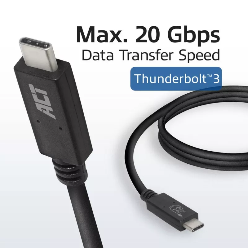 ACT USB4® 20Gbps kabelis, USB-C, USB-IF sertificēts, 1 metrs