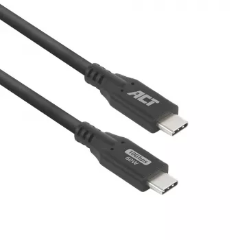 USB Type-C kabelis ACT AC7442 2m 10Gbps 60W Melns