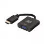 ACT 0,15 metri, HDMI-A vīr. uz VGA siev. adapteris, ar audio