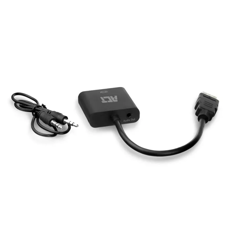 ACT 0,15 metri, HDMI-A vīr. uz VGA siev. adapteris, ar audio