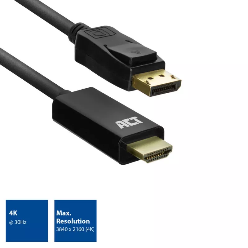 DisplayPort uz HDMI adaptera kabelis ACT AC7550 1.8m