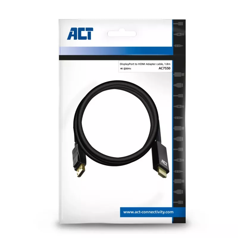 DisplayPort uz HDMI adaptera kabelis ACT AC7550 1.8m