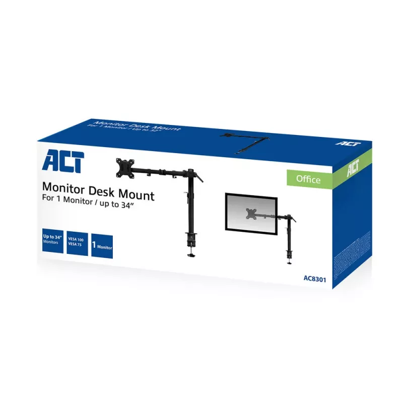 ACT Viena monitora roka Clamp/Bolt-through 8 kg 10-32 collas