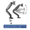 ACT gāzatsperes monitora roka biroja melna AC8311 Clamp/Bolt-through 9 kg