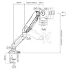 ACT gāzatsperes monitora roka biroja melna AC8311 Clamp/Bolt-through 9 kg