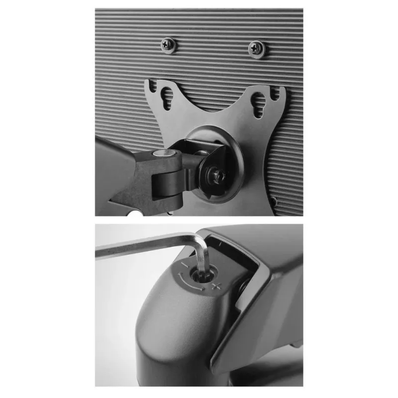 ACT gāzatsperes monitora roka biroja melna AC8311 Clamp/Bolt-through 9 kg