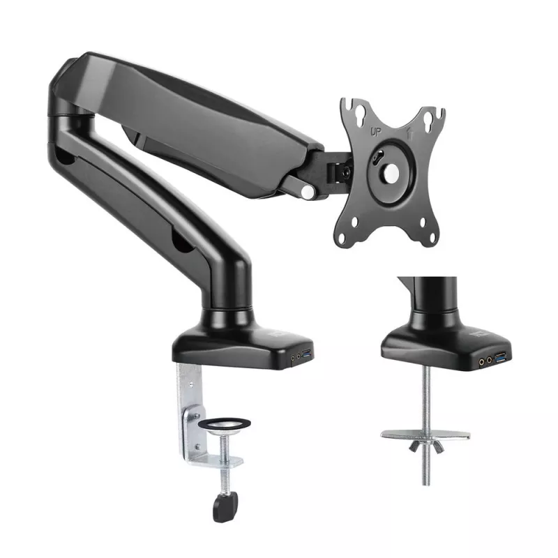ACT gāzatsperes monitora roka biroja melna AC8311 Clamp/Bolt-through 9 kg