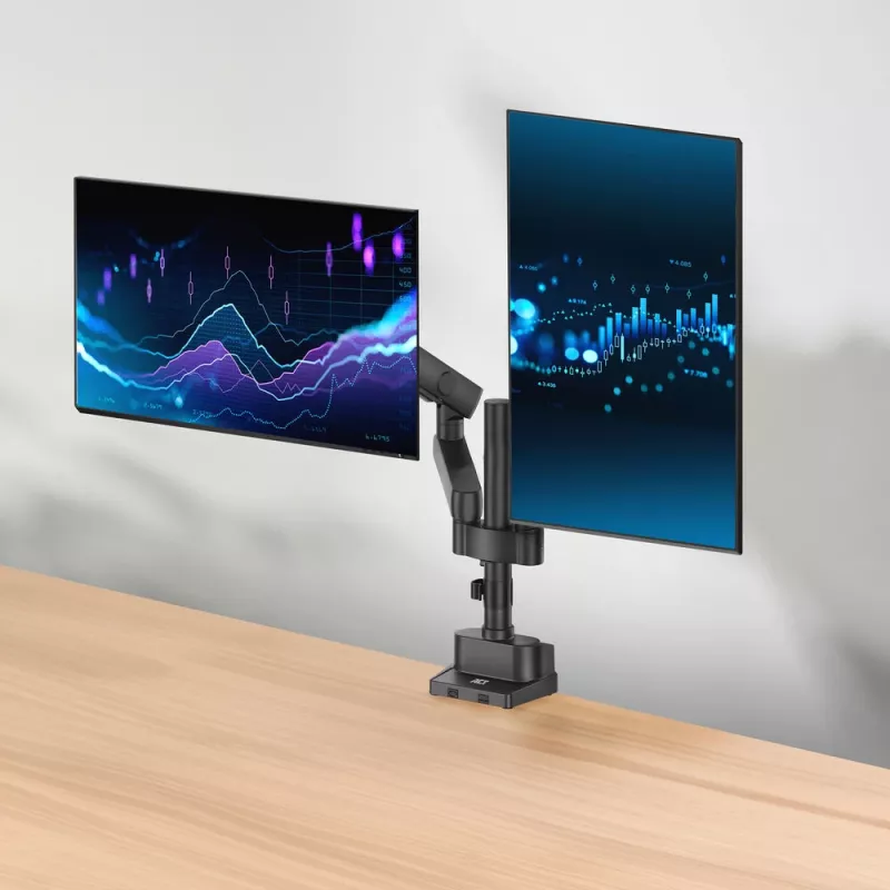 ACT Monitora roka 35 collu biroja solid pro, mehāniskā atspere, 2 monitoriem