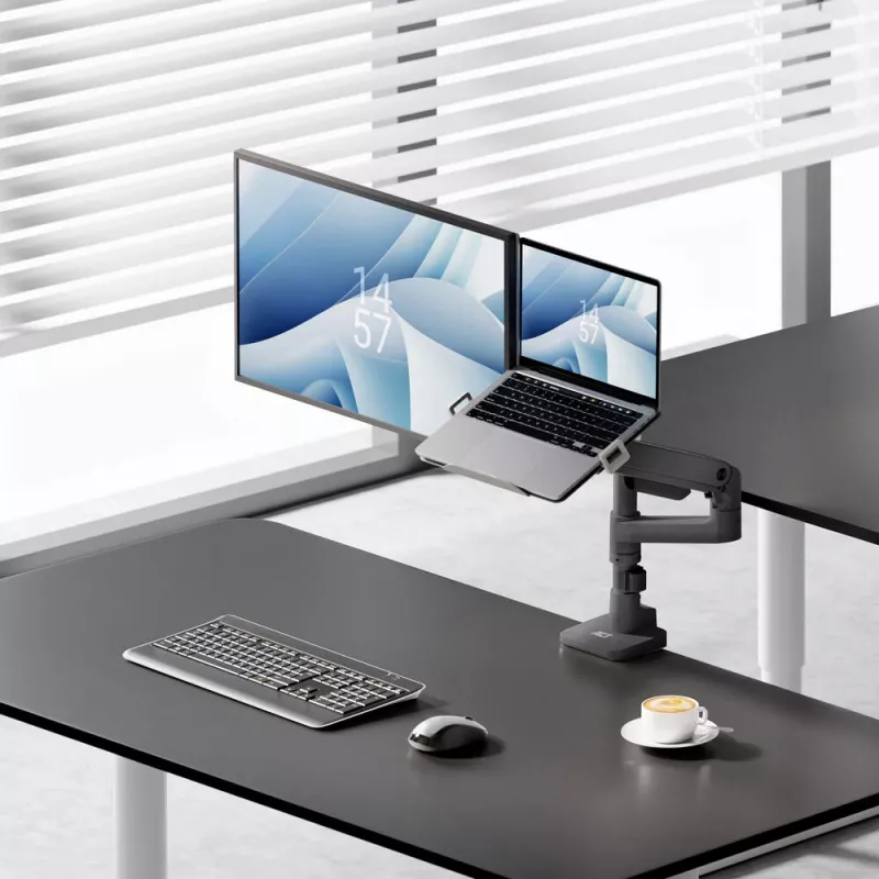 Laptop & monitor arm ACT AC8341 gas spring Melns 49 inch