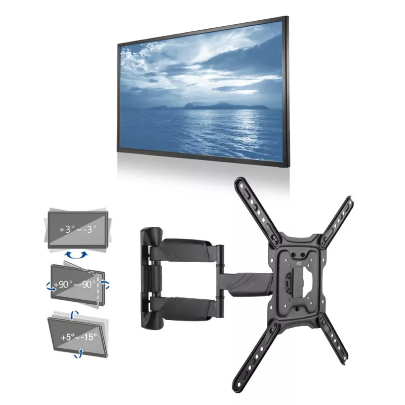 ACT Full Motion TV sienas stiprinājums 23 collas līdz 55 collas VESA 35 kg