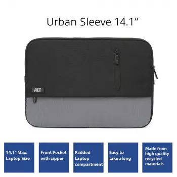 Uzmavas futrālis ACT Urban Laptop Sleeve 14.1 collas 3 nodalījumi 170 g