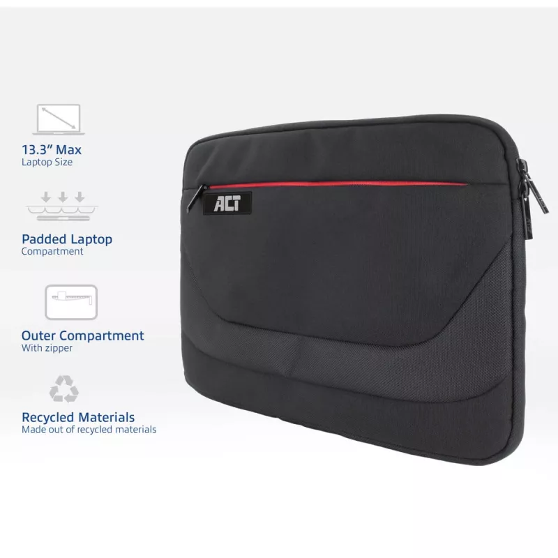 Uzmavas futrālis ACT Suburb Laptop Sleeve 13.3 collas no pārstrādātām plastmasas pudelēm