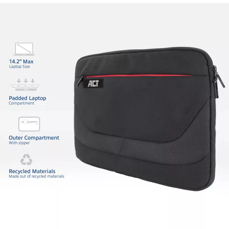 Somu futrālis ACT Suburb Laptop Sleeve 14.1 collas pārstrādātas plastmasas pudeles