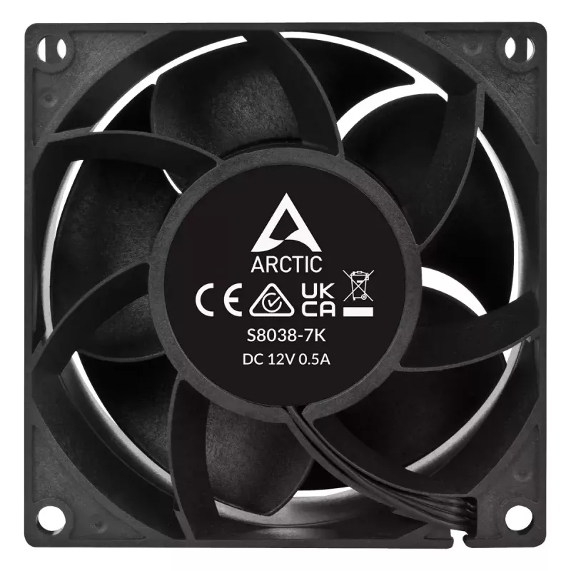 Ventilators ARCTIC S8038-7K 80 mm Gaisa plūsma 118,93 m³/h Divkāršs lodīšu gultnis