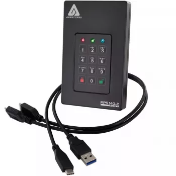 HDD Apricorn 2 TB USB Type-A uz USB Type-C Aegis Fortress L3