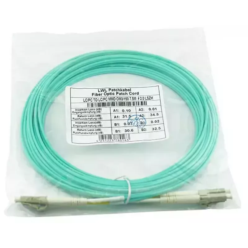 Optiskās šķiedras kabelis BlueOptics AJ839A 50 m LC OM3 Aqua