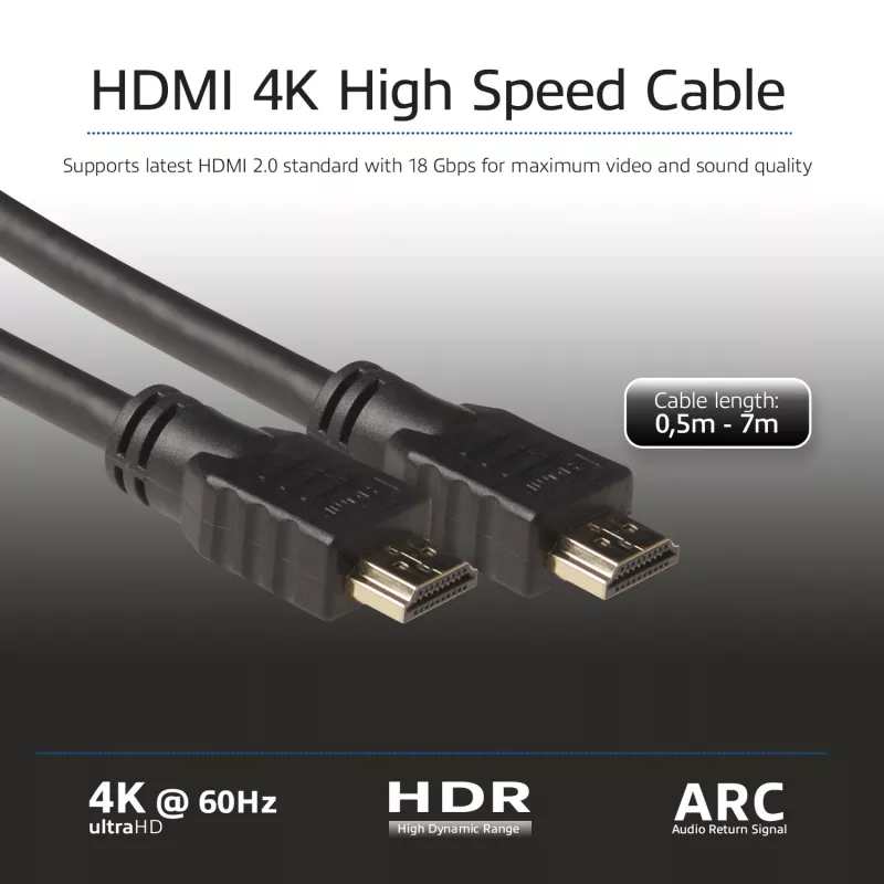 ACT 3 metru High Speed kabelis v2.0 HDMI-A vīr. - HDMI-A vīr. (AWG30)