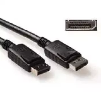 DisplayPort vīriešu–vīriešu kabelis ACT AK3980 2 metri ar pieslēgtu 20. barošanas kontaktu
