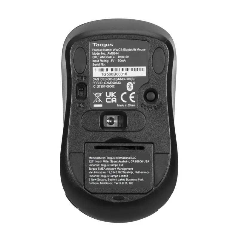 Targus AMB844GL pele Office piemērota abām rokām Bluetooth optiskā 1000 DPI