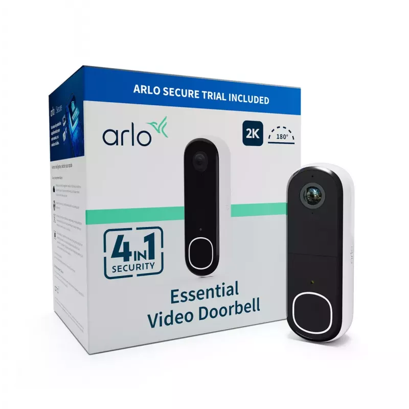 Video durvju zvans Arlo Essential 2K Balts 1944p 180° skata lauks