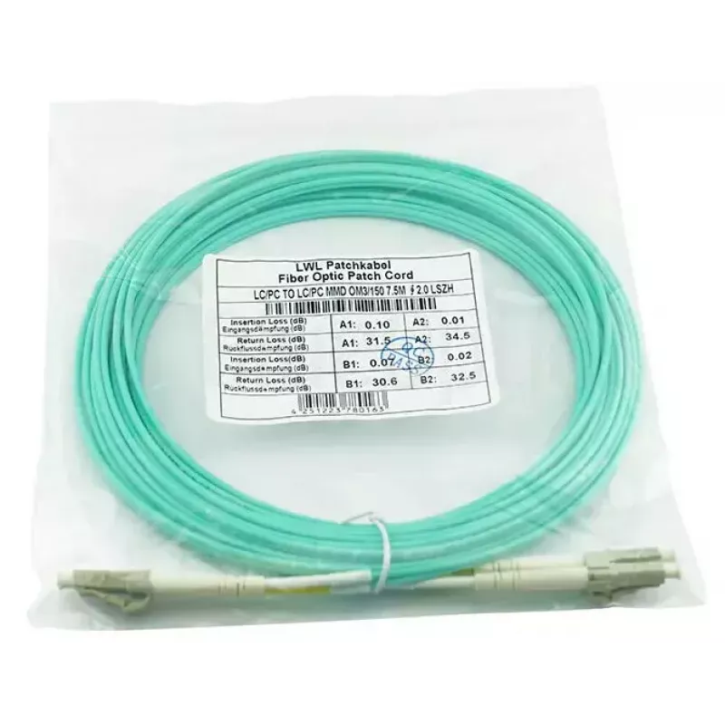 Optiskās šķiedras kabelis BlueOptics BK842A 30 m LC OM3 Aqua
