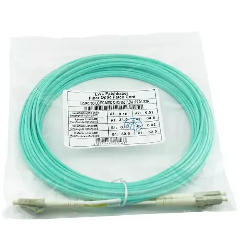 Optiskās šķiedras kabelis BlueOptics BK843A-BO 50m LC OM3 Aqua