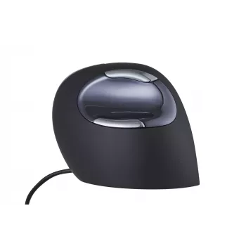 BakkerElkhuizen Evoluent D Small, labā roka, vertikāls dizains, lāzers, USB Type-A, 3200 DPI, melns