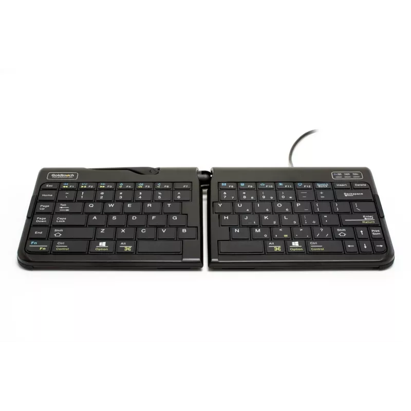 BakkerElkhuizen Goldtouch Travel Go2 Wired DE Qwertz, Mini, Vadu, USB, Šķērveida taustiņu slēdzis, QWERTZ, Melns