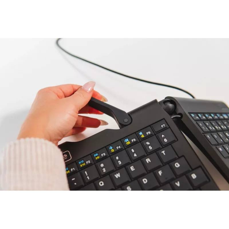 BakkerElkhuizen Goldtouch Travel Go2 Wired DE Qwertz, Mini, Vadu, USB, Šķērveida taustiņu slēdzis, QWERTZ, Melns