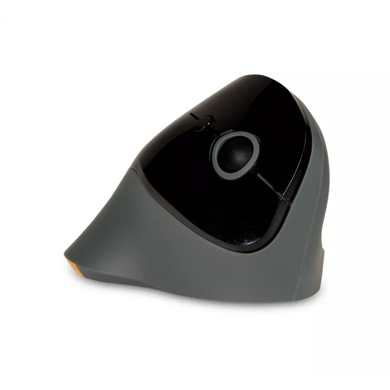 BakkerElkhuizen PRF Mouse Wireless tumši pelēks, labai rokai, vertikāls dizains, optiskais, RF bezvadu, 1600 DPI, melns, pelēks