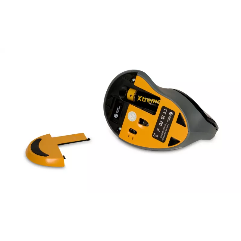 BakkerElkhuizen PRF Mouse Wireless tumši pelēks, labai rokai, vertikāls dizains, optiskais, RF bezvadu, 1600 DPI, melns, pelēks