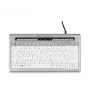 BakkerElkhuizen S-Board 840 DE Qwertz, Tenkeyless (80 - 87%), vadu, USB, šķērveida taustiņu slēdzis, QWERTZ, gaiši pelēks, balts