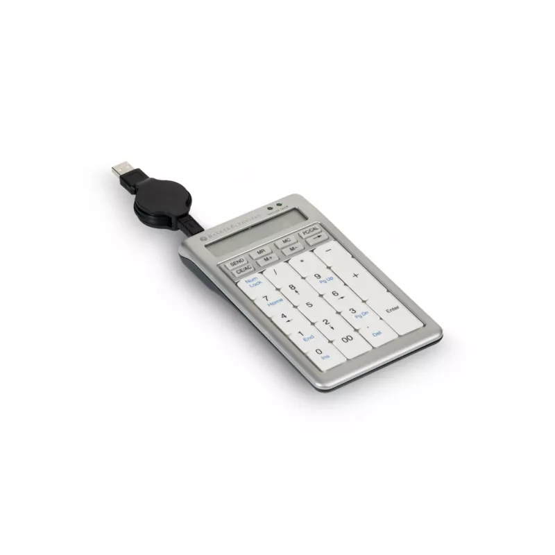 BakkerElkhuizen S-board 840 ciparu tastatūra, USB, PC, 1,2 m, gaiši pelēka, balta
