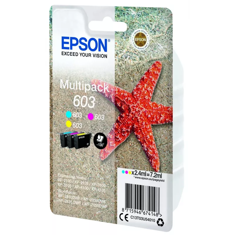 Ink cartridge Epson C13T03U54020 — Original Standard Yield, Cyan/Magenta/Yellow, 2.4 ml, 130 pages, 1 pc