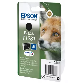 Epson T1281 Fox Singlepack tintes kasetne, melna