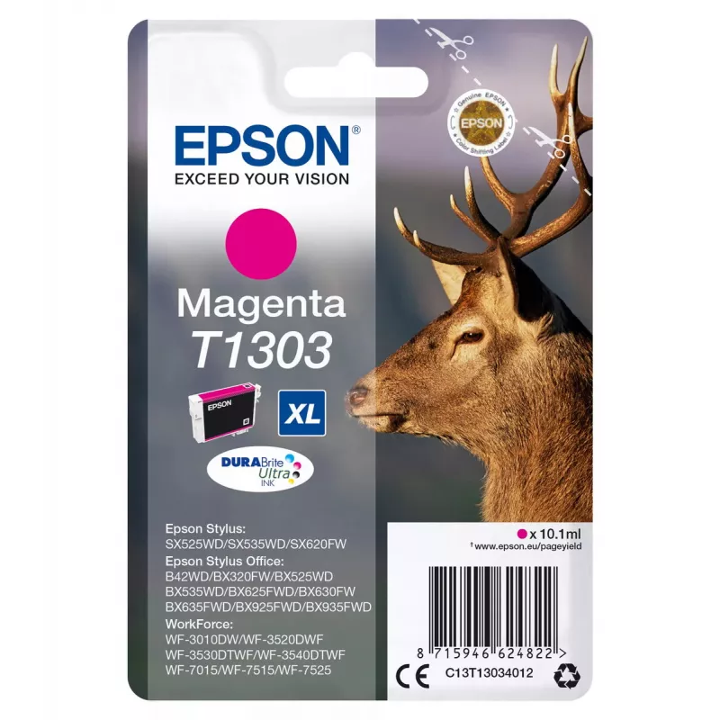 Epson Stag Singlepack fuksīna T1303 DURABrite Ultra tintes kasetne