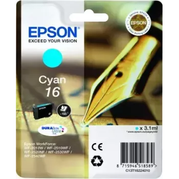 Tintes kasetne Epson C13T16224010 DURABrite Ultra ciāna Singlepack Standard Yield