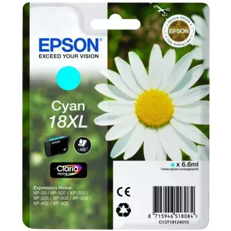 EPSON tintes kārtridžs ciāna 18XL Claria Home Ink C13T18124010