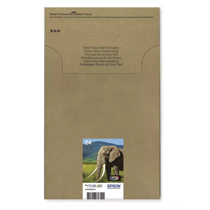 Tintes daudzpaku kasetes Epson Multipack 6-colours 24 EasyMail — 6 gab., Standarta ietilpība, Melna/Ciāna/Gaiši ciāna/fuksīna/Gaiši fuksīna/Dzeltena