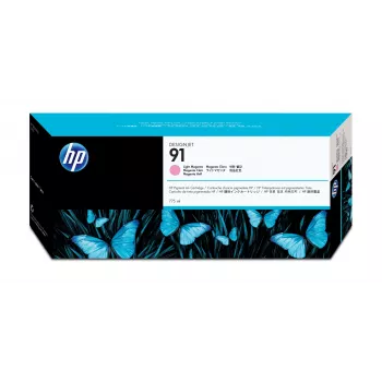 HP 91 775 ml gaiši fuksīna DesignJet pigmenta tintes kasetne, HP DesignJet Z6100 printeru sērija, termiskā tintes strūkla, fuksīna krāsa, 324 mm, 120 mm, 64 mm