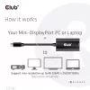 CLUB3D Mini DisplayPort 1.4 uz HDMI 4K120Hz ar DSC1.2 aktīvais adapteris M/F