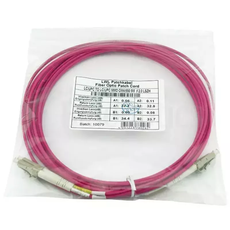 Optiskās šķiedras kabelis BlueOptics CBL-LC-OM4-10M-BO 10m LC uz LC 50µm