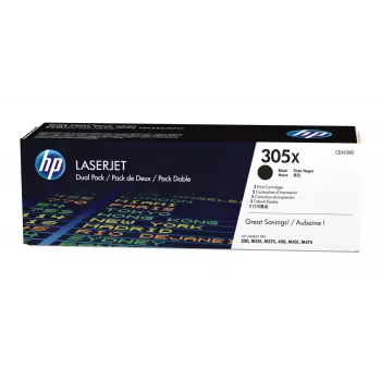 HP 305X 2 iepakojumā augstas ražības melnas oriģinālās LaserJet tonera kasetnes