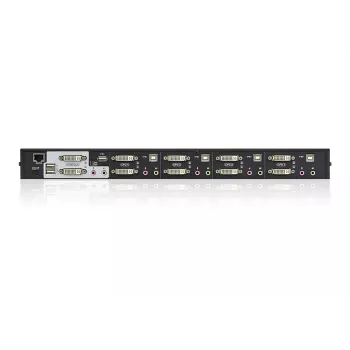 ATEN 4 portu USB DVI divu skatu KVM slēdzis ar audio un USB 2.0 centrmezglu (iekļauti KVM kabeļi)