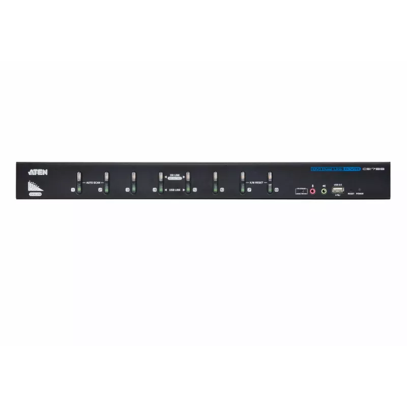 ATEN 8 portu USB DVI Dual Link KVM slēdzis ar audio