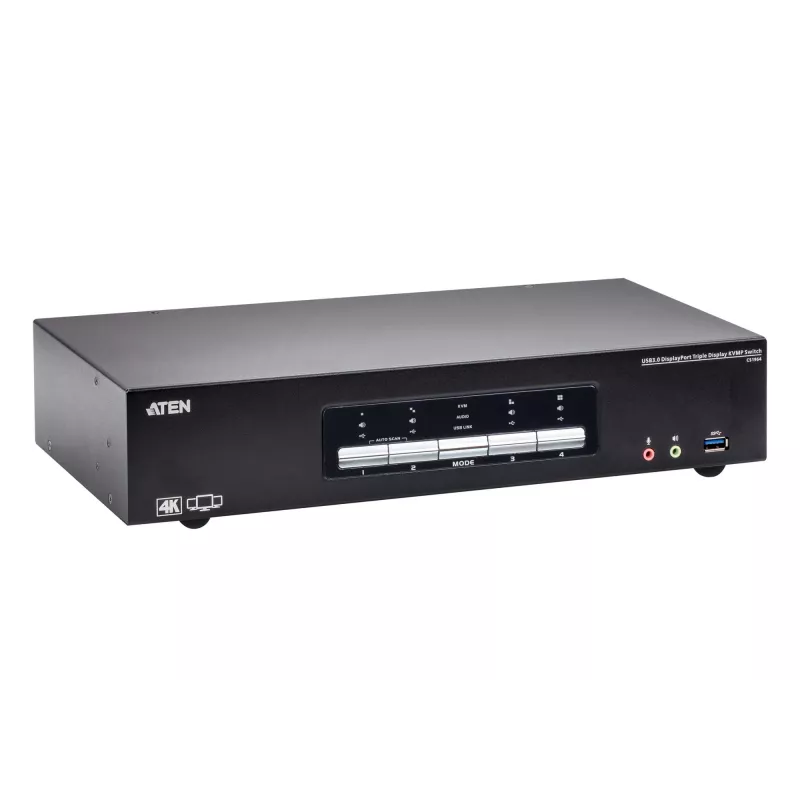 KVMP slēdzis ATEN 4P USB3.0 4K DP TRIPLE VIEW